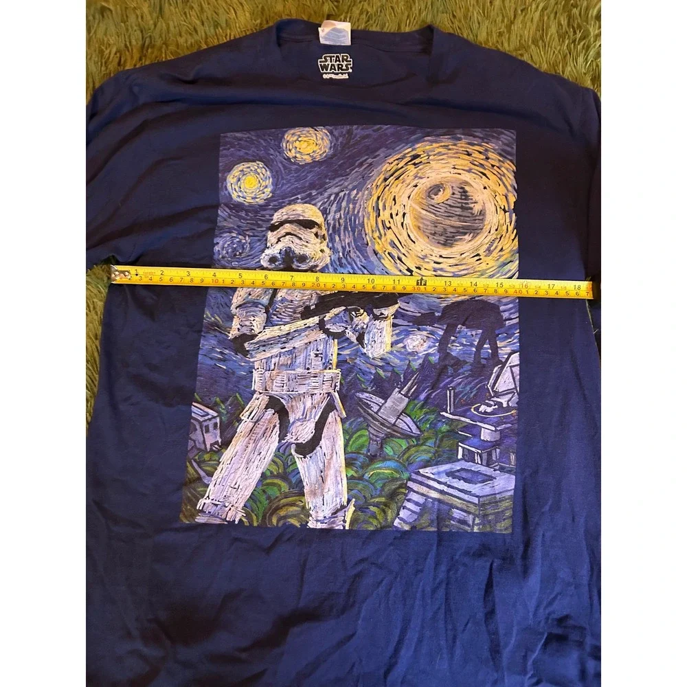 Star Wars Long Sleeve Men Medium Blue Starry Night Stormtrooper Graphic Shirt - Picture 4 of 8